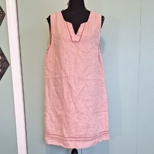 Sigrid Olsen 100% Linen Light Pink Dress Size Large